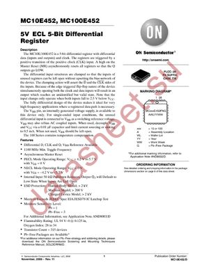 MC100E452FNR2G datasheet  